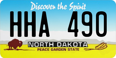 ND license plate HHA490