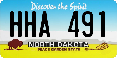 ND license plate HHA491