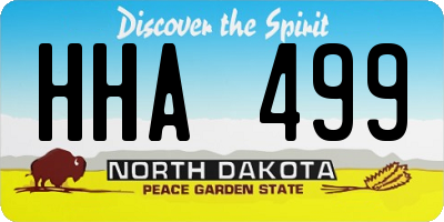 ND license plate HHA499