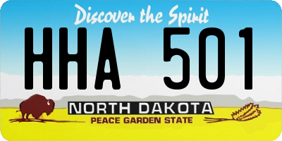 ND license plate HHA501