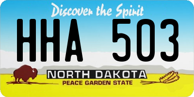 ND license plate HHA503