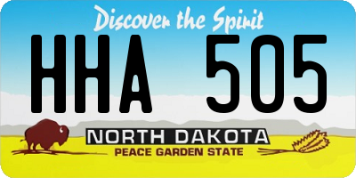 ND license plate HHA505