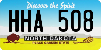 ND license plate HHA508