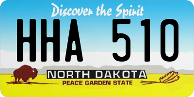 ND license plate HHA510