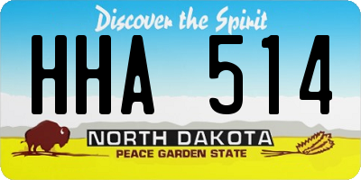 ND license plate HHA514