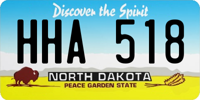 ND license plate HHA518