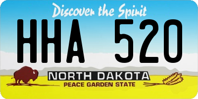 ND license plate HHA520