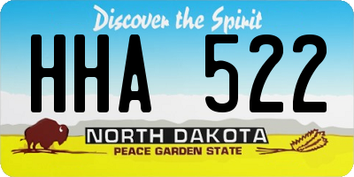 ND license plate HHA522