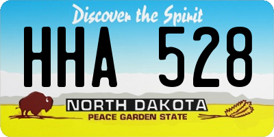 ND license plate HHA528