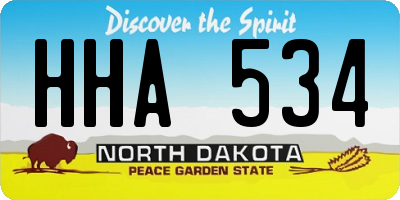 ND license plate HHA534