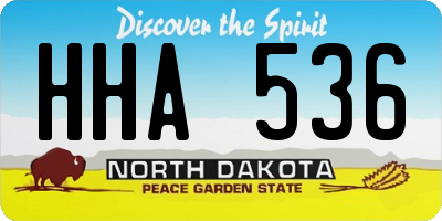 ND license plate HHA536
