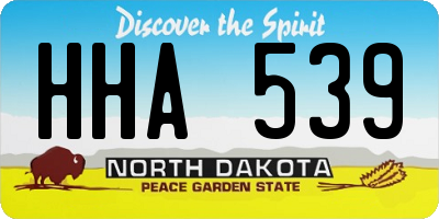 ND license plate HHA539