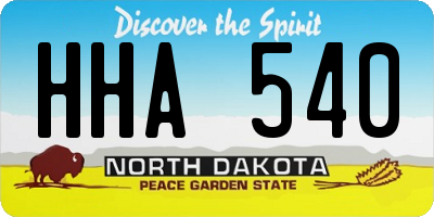 ND license plate HHA540