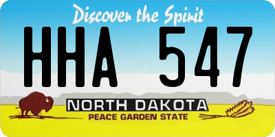 ND license plate HHA547