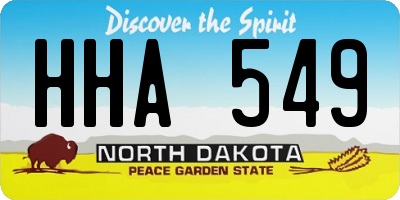 ND license plate HHA549
