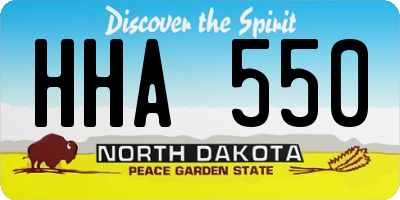 ND license plate HHA550