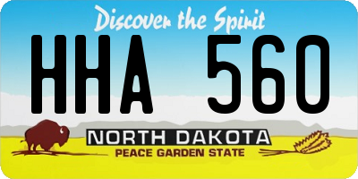 ND license plate HHA560