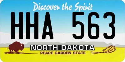 ND license plate HHA563