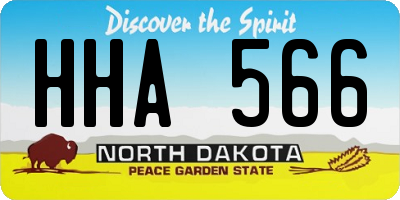 ND license plate HHA566