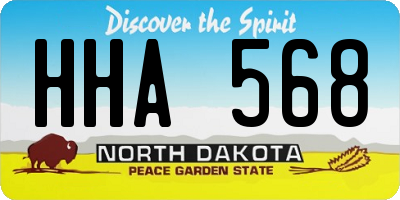 ND license plate HHA568