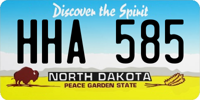 ND license plate HHA585
