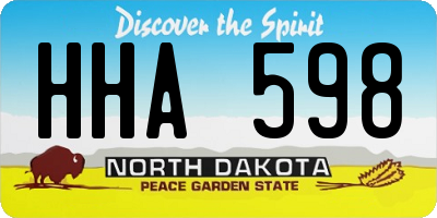 ND license plate HHA598