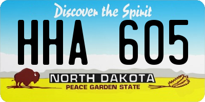 ND license plate HHA605