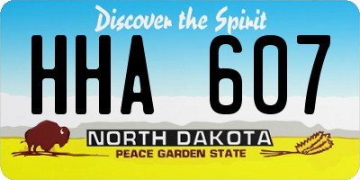 ND license plate HHA607