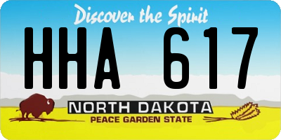 ND license plate HHA617
