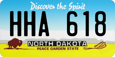 ND license plate HHA618