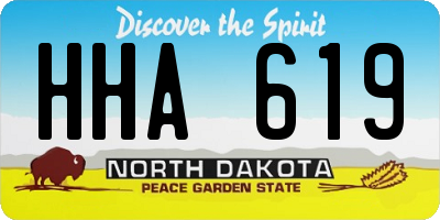 ND license plate HHA619