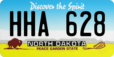 ND license plate HHA628