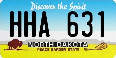 ND license plate HHA631