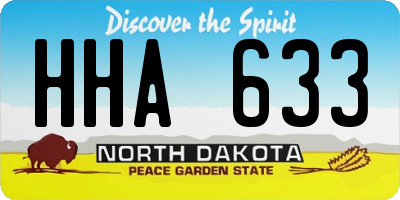 ND license plate HHA633