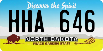 ND license plate HHA646