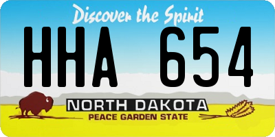 ND license plate HHA654