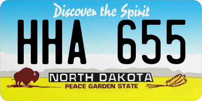 ND license plate HHA655