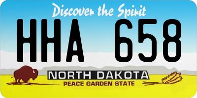 ND license plate HHA658