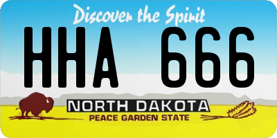 ND license plate HHA666