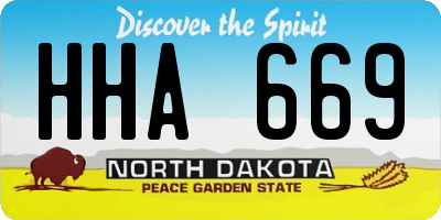 ND license plate HHA669