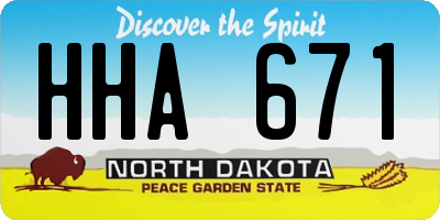 ND license plate HHA671