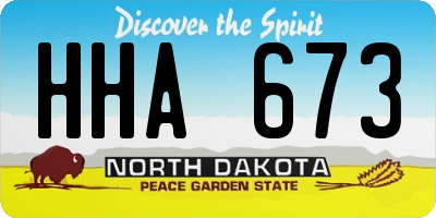 ND license plate HHA673