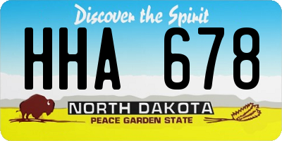 ND license plate HHA678