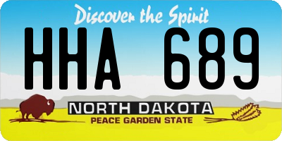 ND license plate HHA689