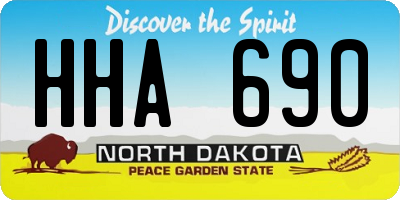 ND license plate HHA690