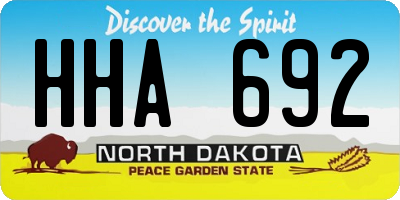 ND license plate HHA692
