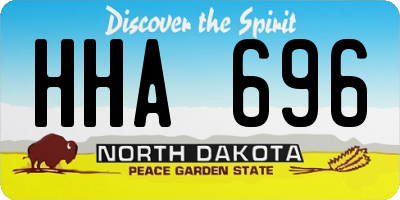 ND license plate HHA696