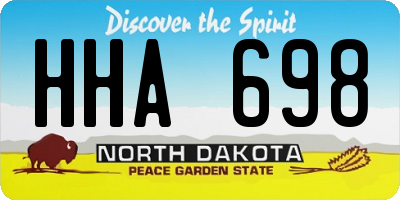ND license plate HHA698