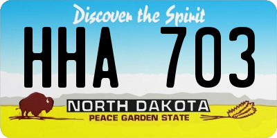 ND license plate HHA703