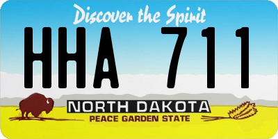 ND license plate HHA711